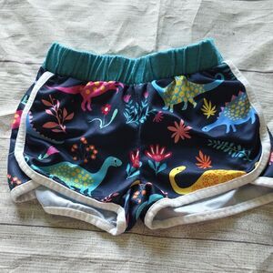 Colorful Dinosaur Print Kids Shorts